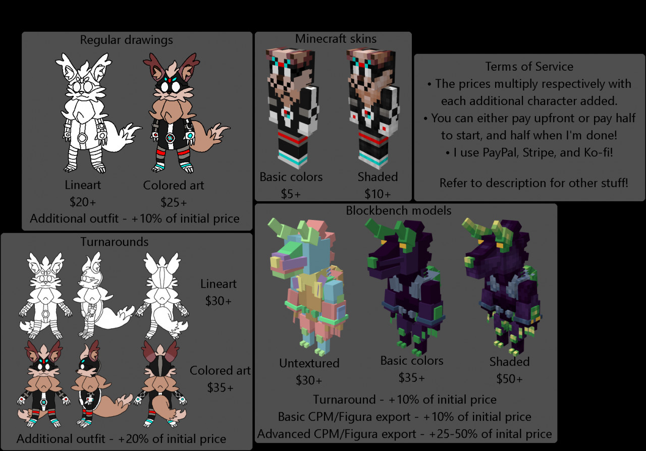 GRAUS on X: - COMMISSIONS OPEN - Feel free to ask questions if you have  any questions :)) #Minecraft #Blockbench #aseprite #creaturedesign #lowpoly   / X