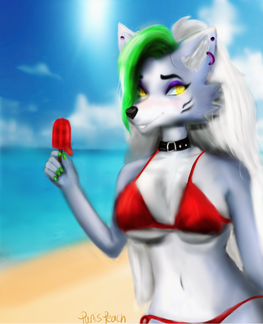 Roxanne Wolf Beach Day 2 by ParisPeach Fur Affinity dot net