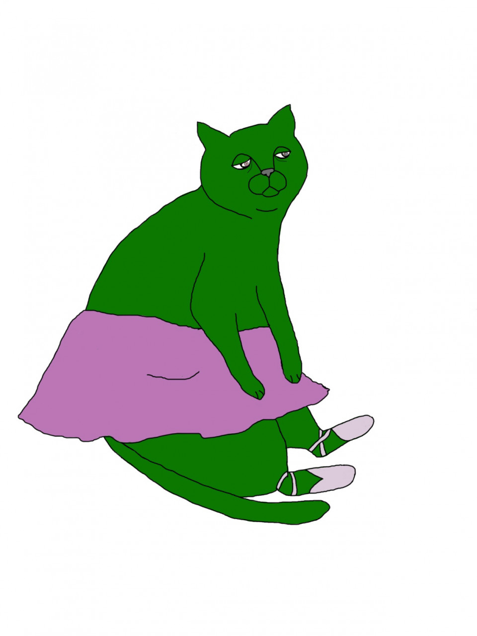 Зелёный кот балерина by Paritskayaanna -- Fur Affinity [dot] net