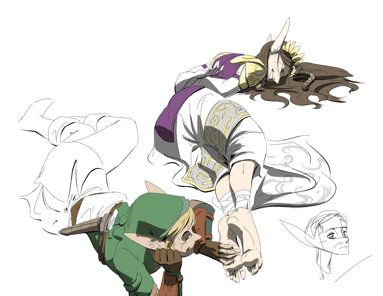 Link Zelda Tickling Work in Progress. 