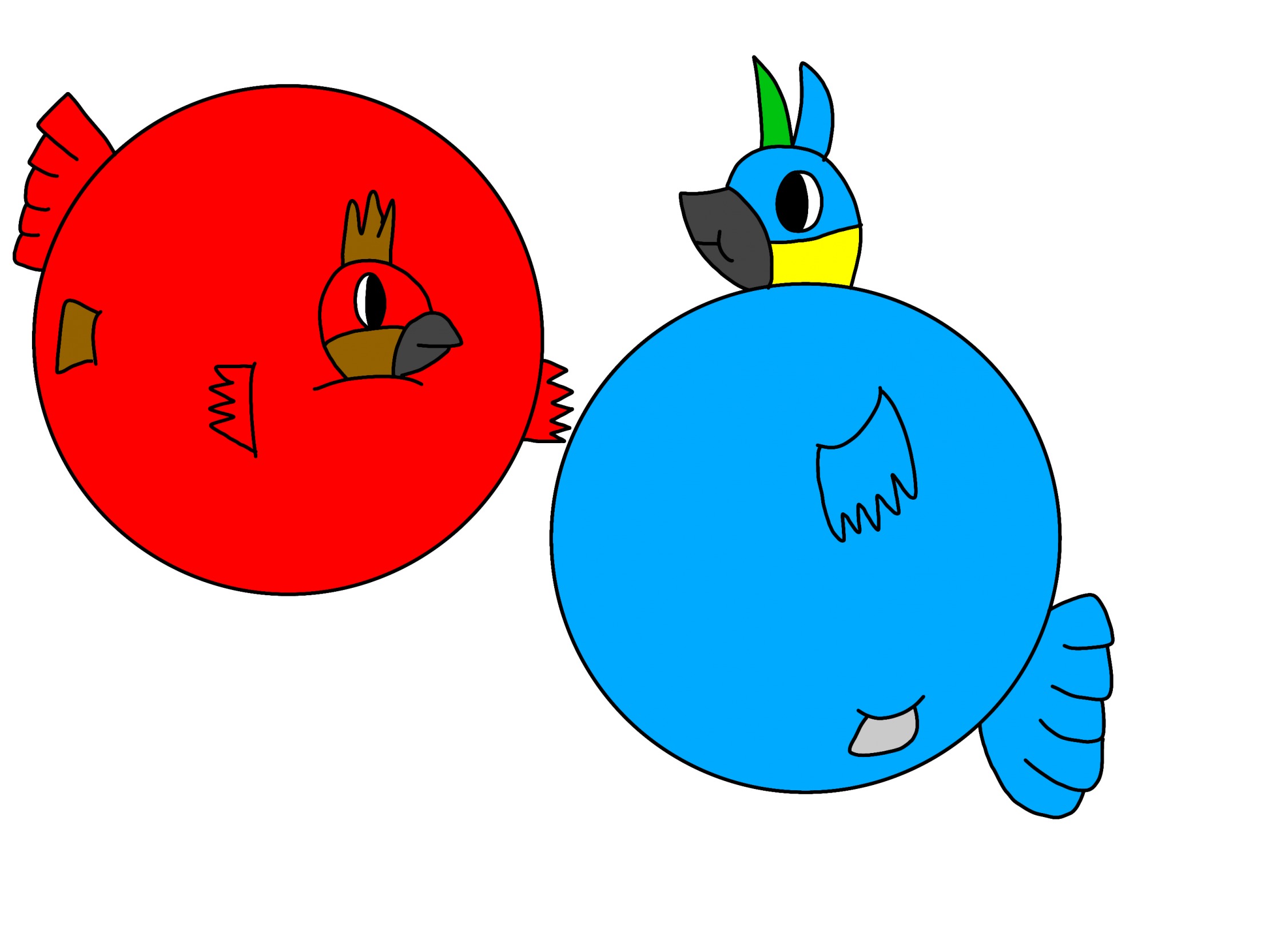 Red and blue balloon parrots by Penelope_Victoria1991 -- Fur Affinity [dot]  net