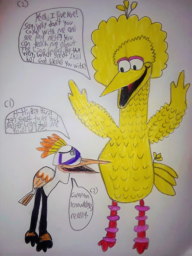 Ono The Egret Meets Big Bird On Sesame Street By Penguindareangel12 Fur Affinity Dot Net