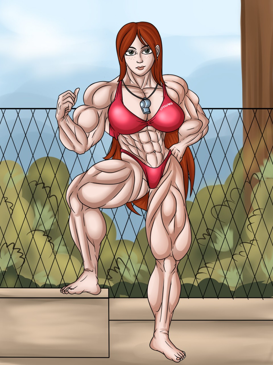 Muscle Girl Drawing