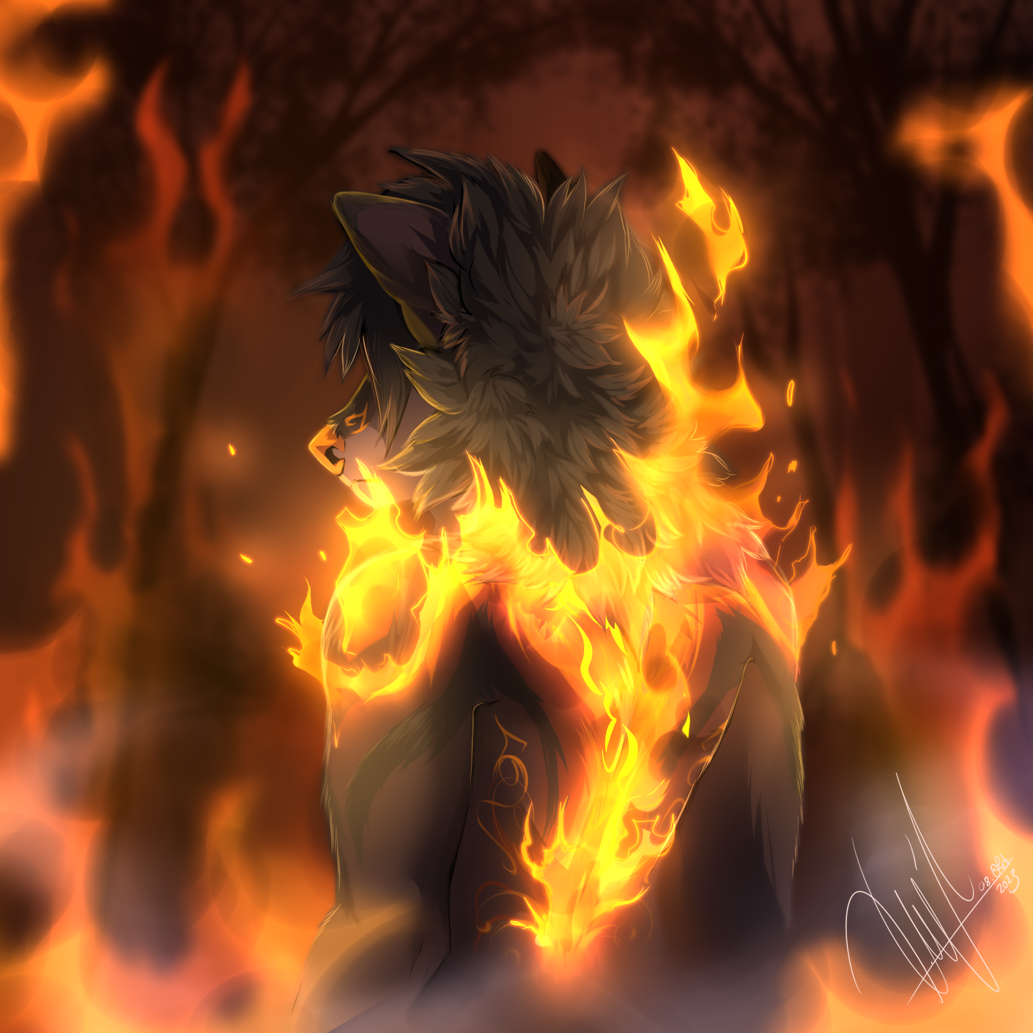 Fire wolf by LunnaHowell -- Fur Affinity [dot] net