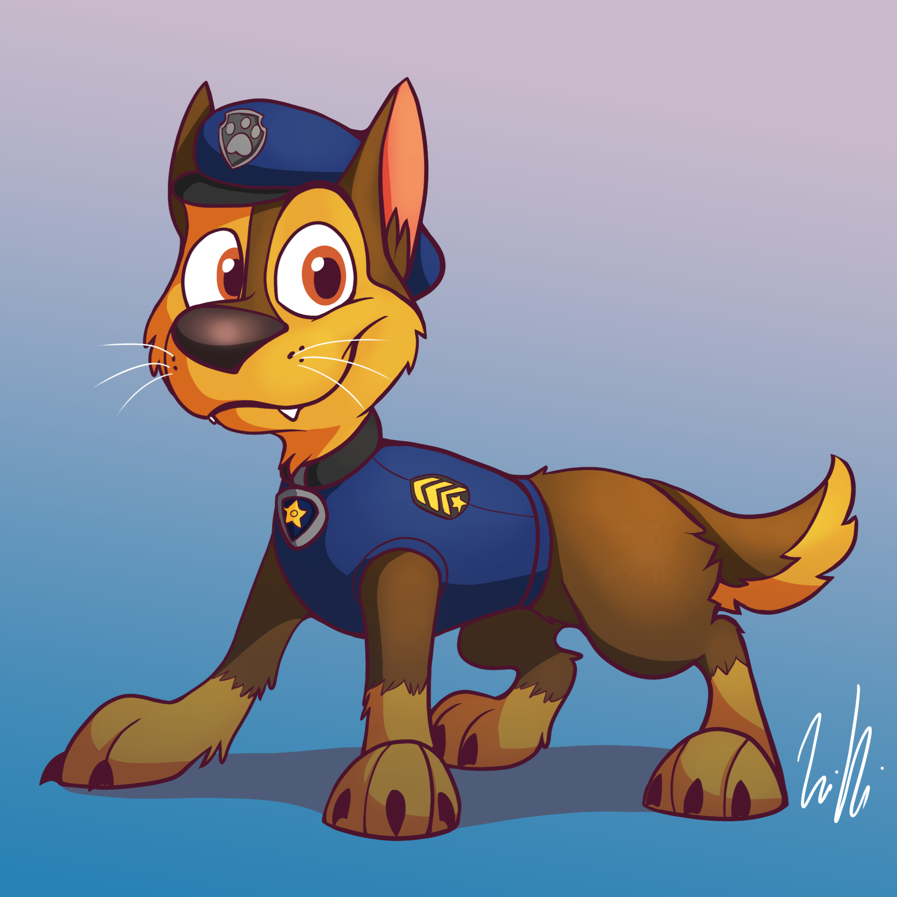 Chase from Paw Patrol by PhoebeTheWallaby -- Fur Affinity [dot] net