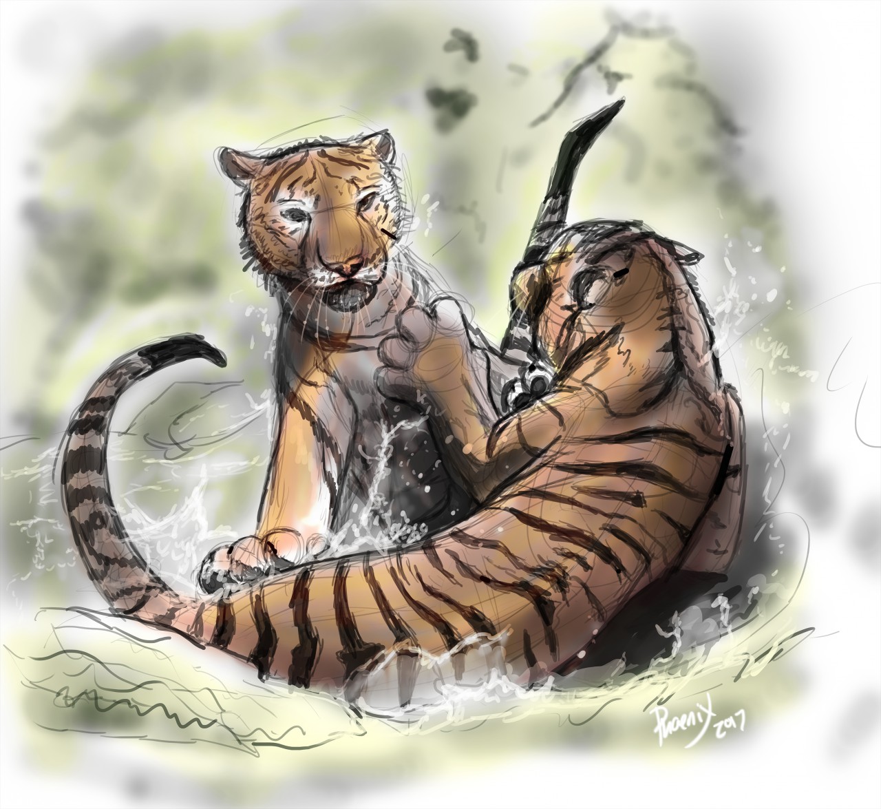 Тигр и Ирбис вместе