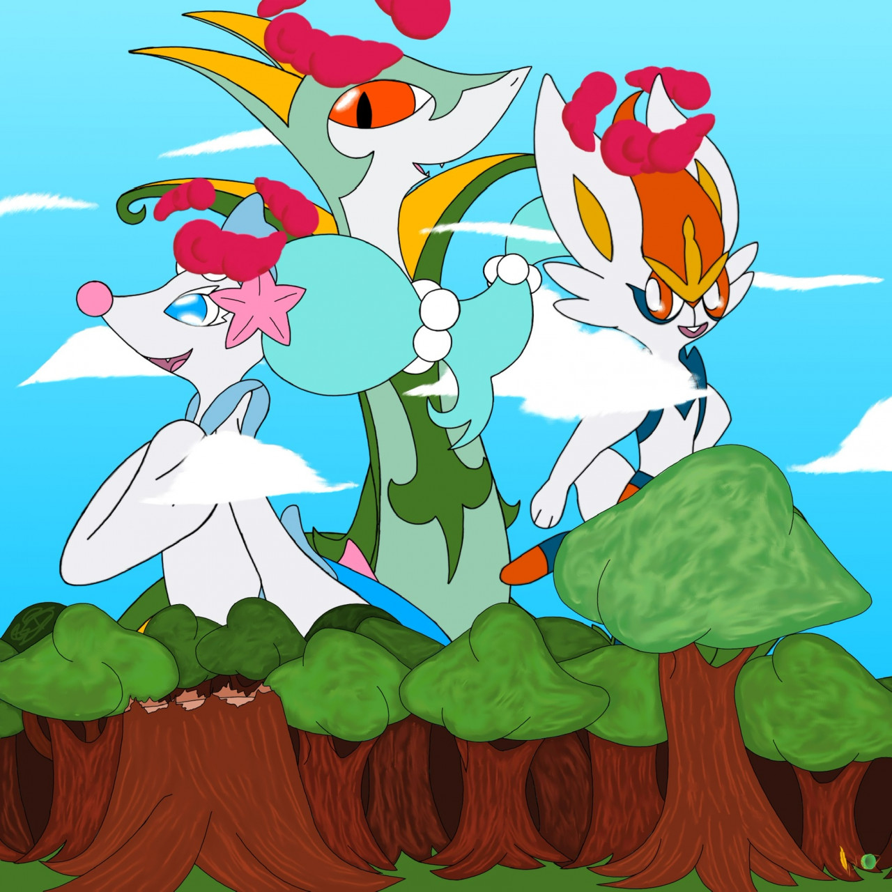 Unova Starters by Dragomew -- Fur Affinity [dot] net