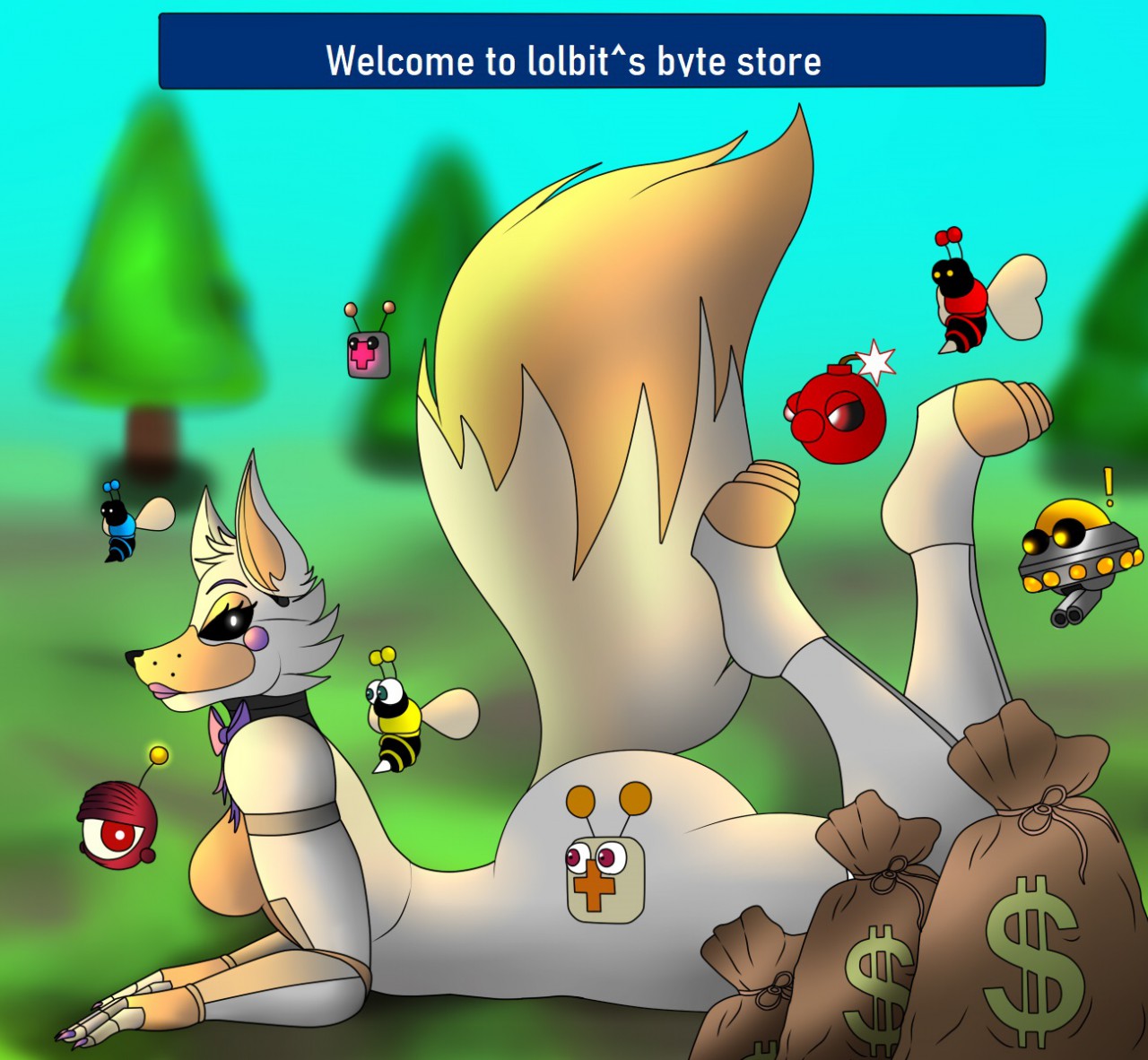 Lolbit fox furry cute art cartoon