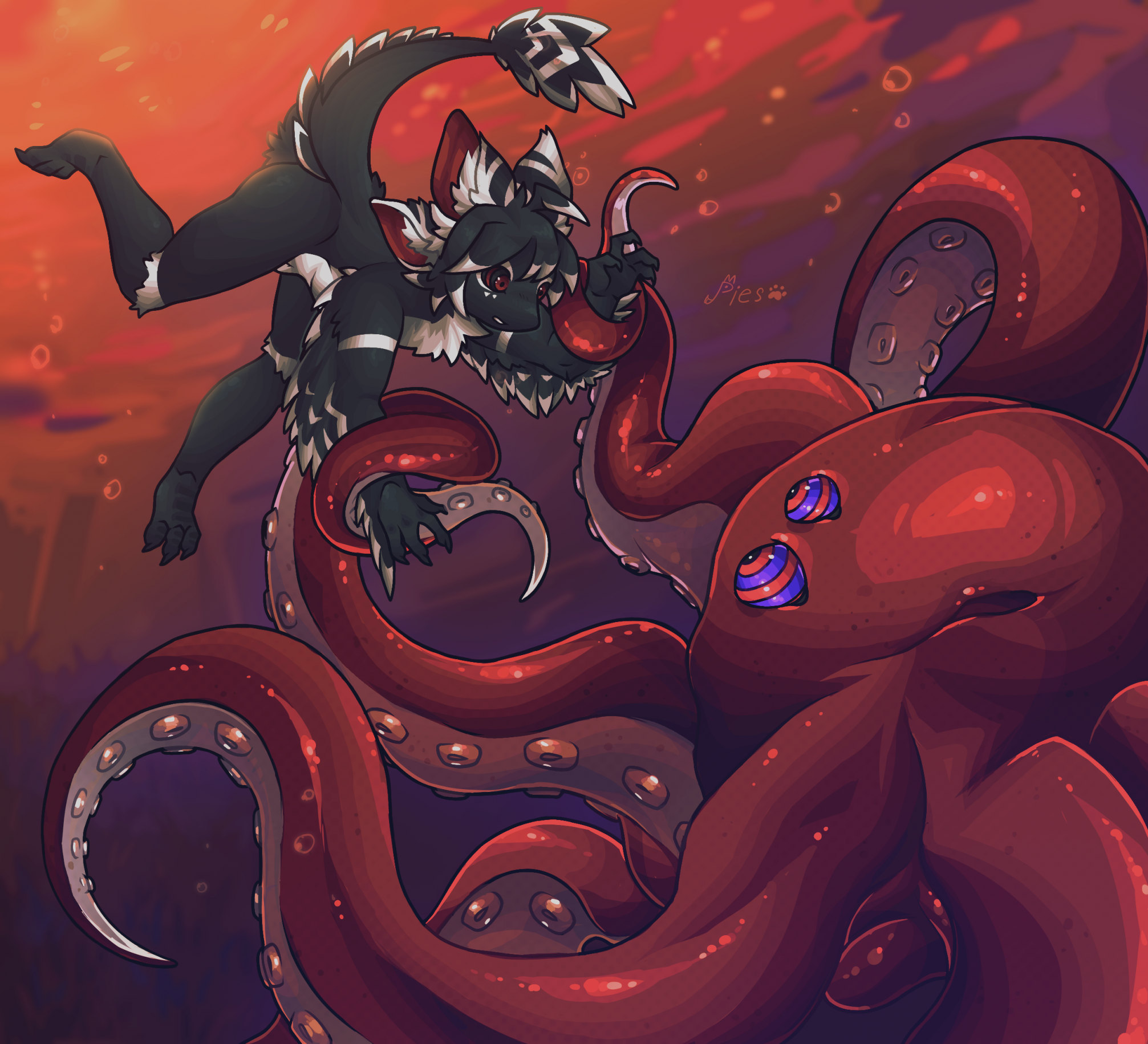 🐙 Hypnotic trap YCH completed 🐙 by pies_aka_psina -- Fur Affinity [dot]  net