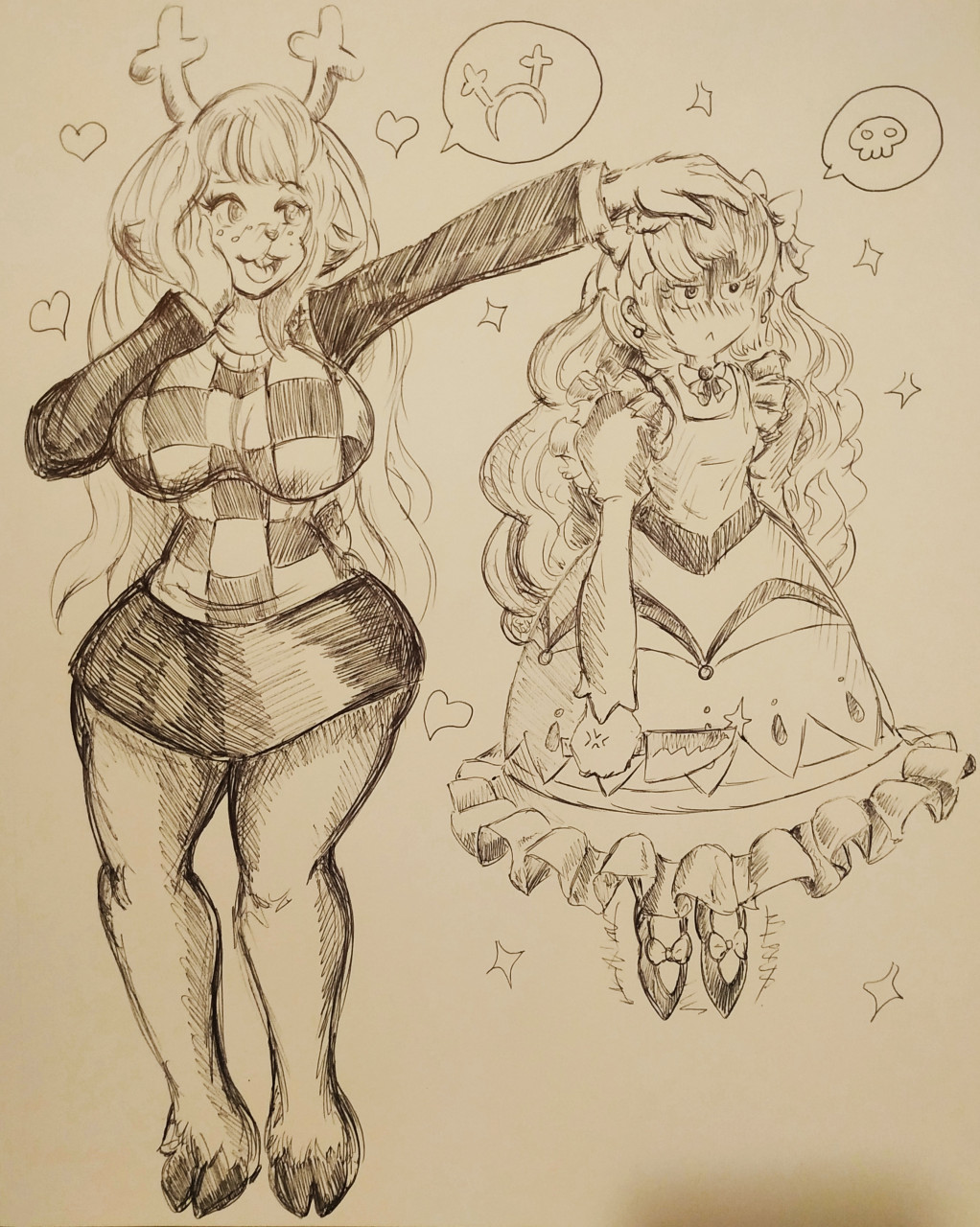 DeltaRune - Noelle Dresses up Kris by pikapika212 -- Fur Affinity [dot] net