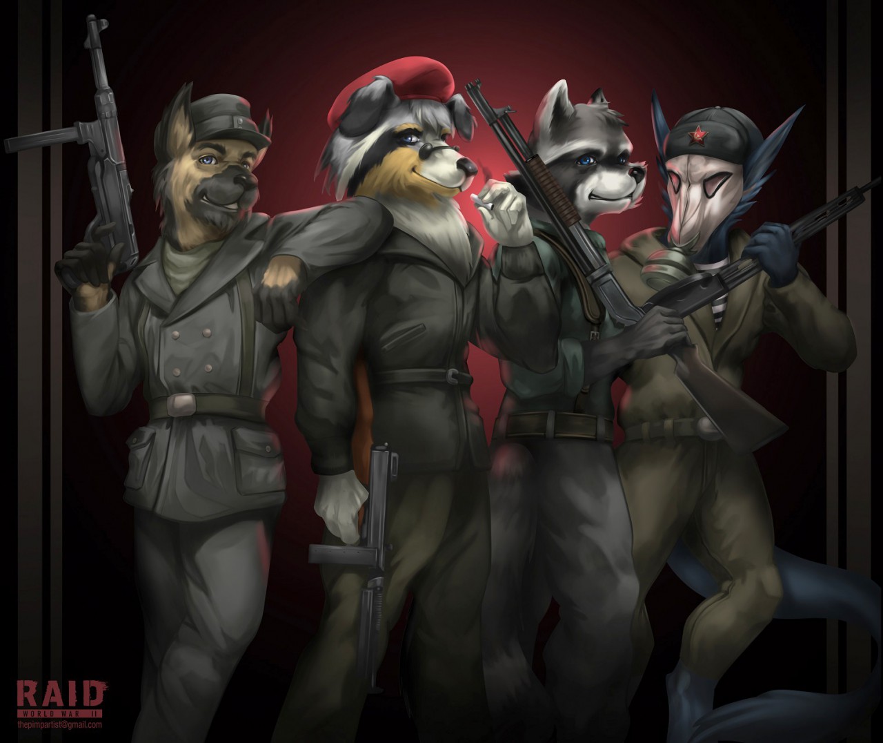 Raid WW2 - Furry Group Commission C. Click to change the View. 