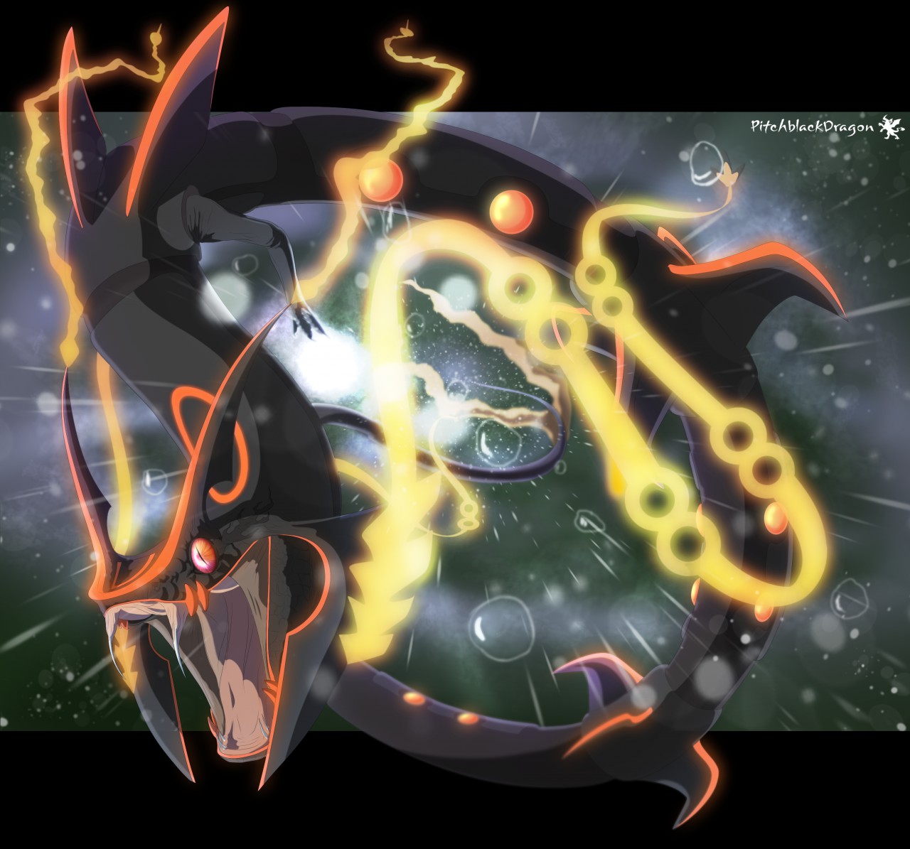 Leviathan The Shiny Rayquaza by HeartWolfdragon -- Fur Affinity