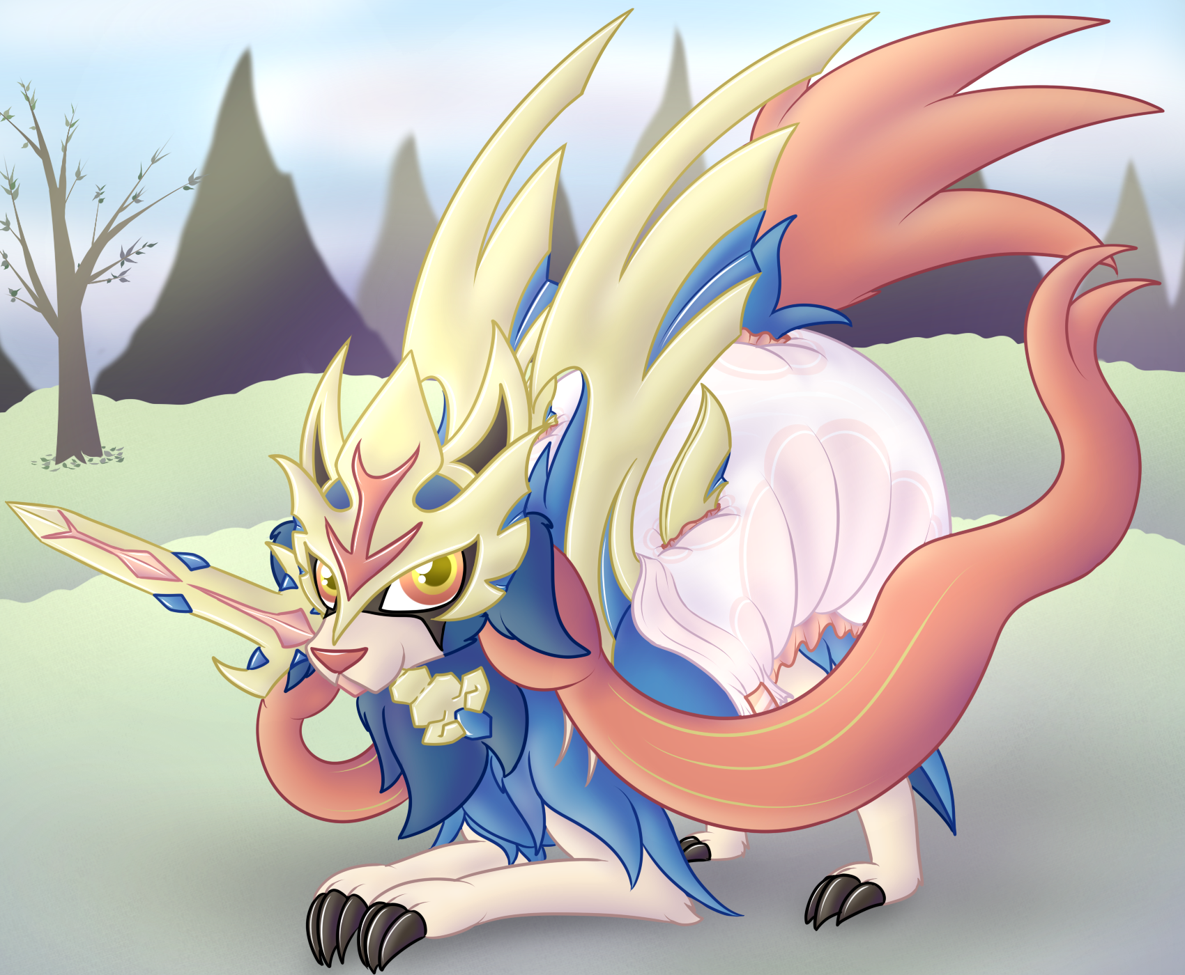 Has anyone ever seen Zacian be THIS CUTE while camping??!! Made my