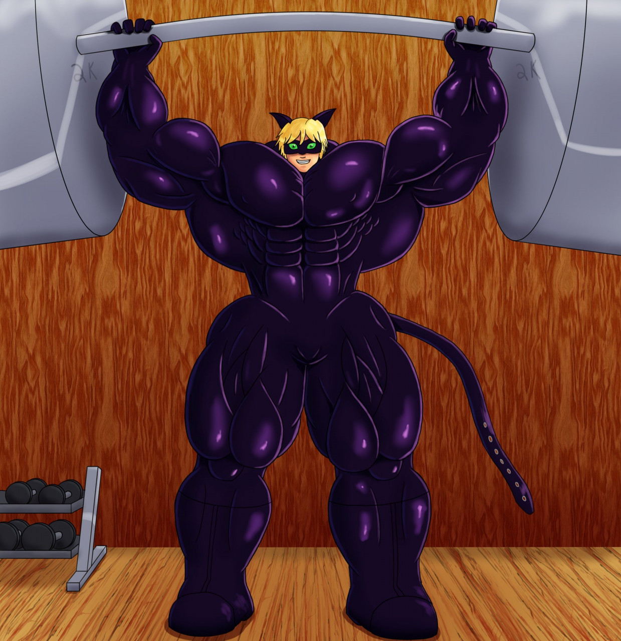 chat noir workout by pokedrogon -- Fur Affinity [dot] net