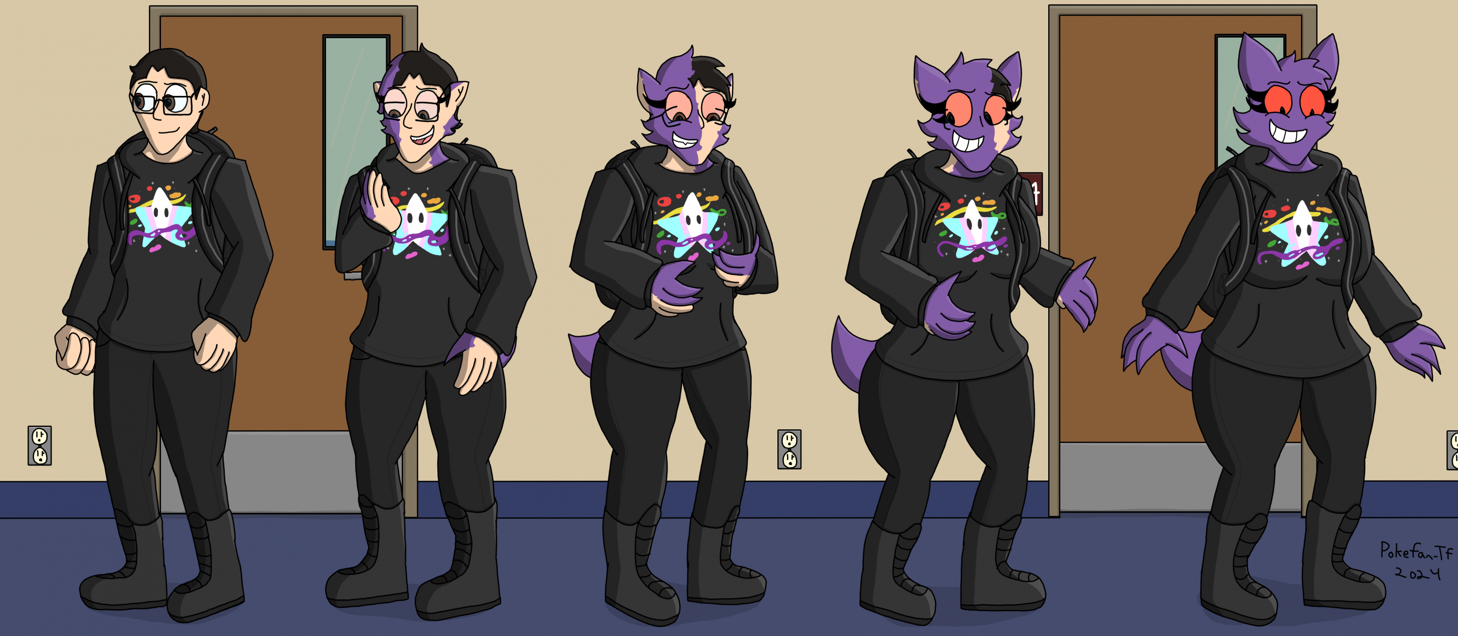 COM) Anthro Gengar TF/TG by pokefan-tf -- Fur Affinity [dot] net