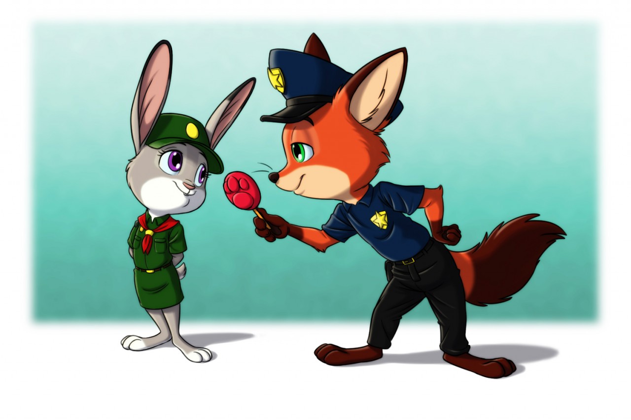 Young Judy and Nick -- by Pokelai -- Fur Affinity [dot] net