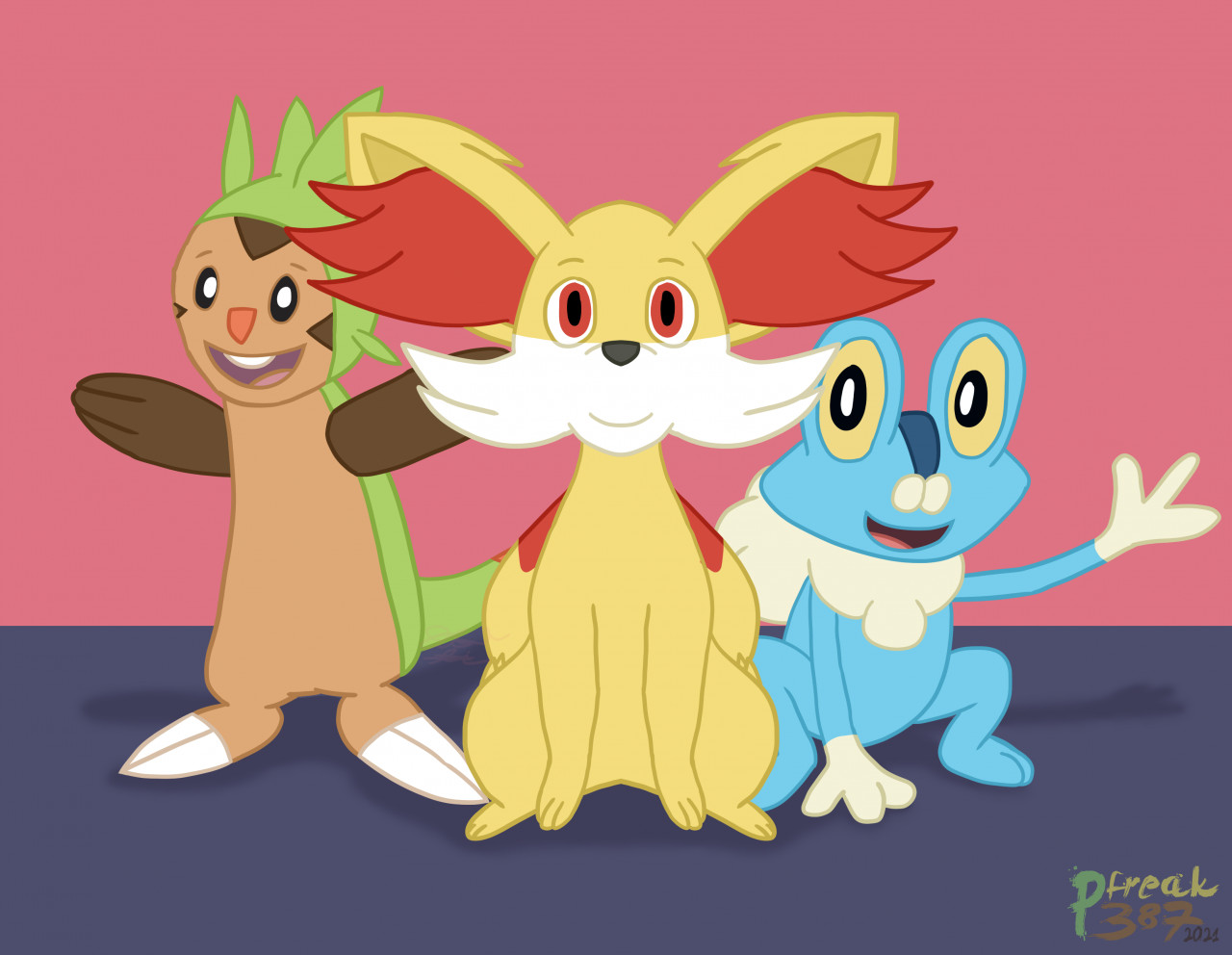 X Y Starter Pokemon by coffeeatthecafe on DeviantArt