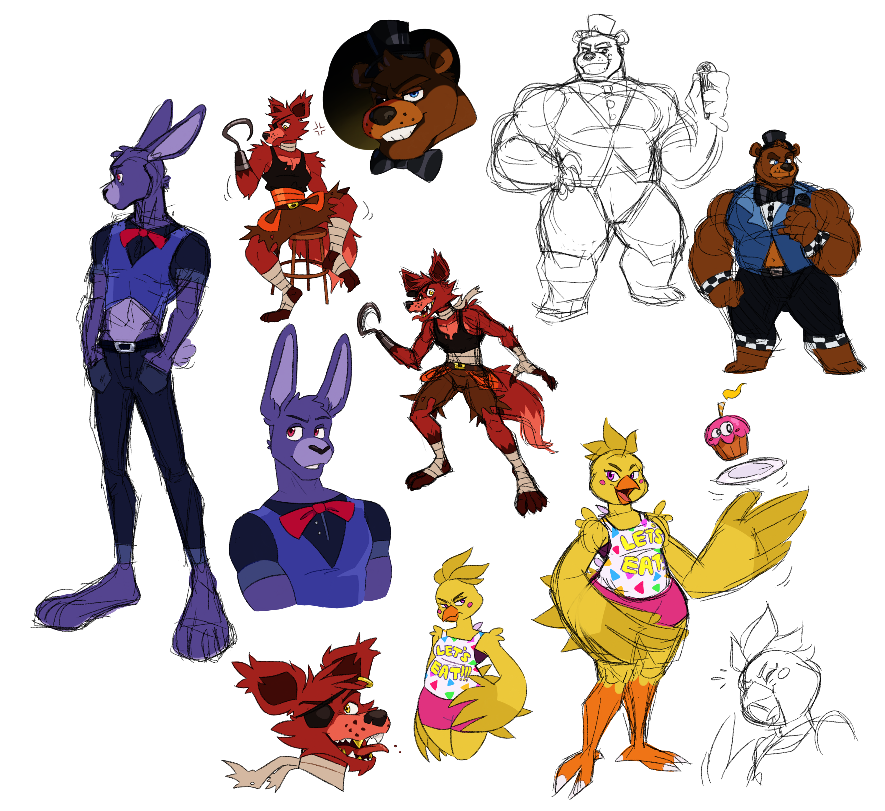 Miscellaneous FNAF Sketches by Popping -- Fur Affinity [dot] net