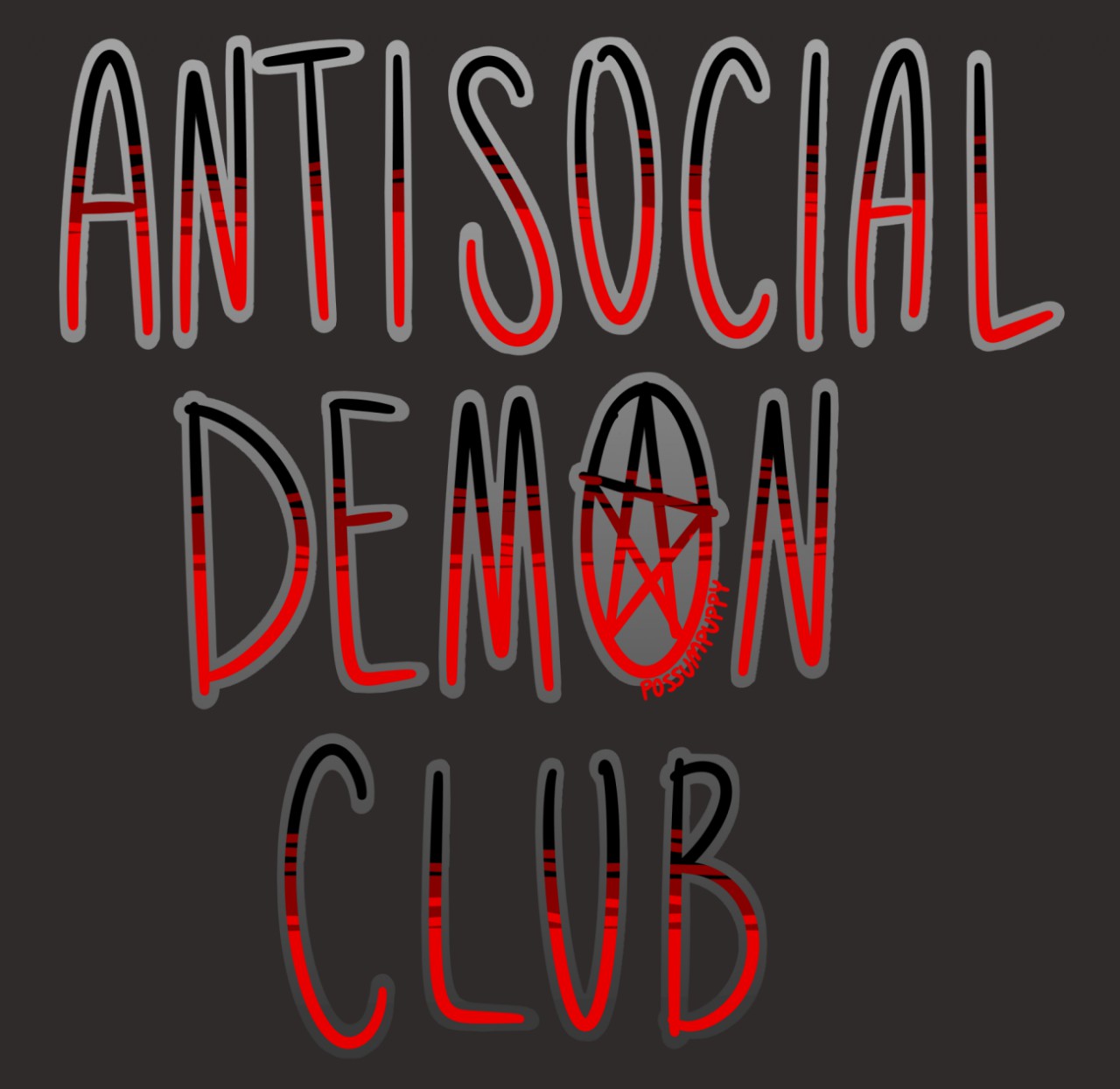 Antisocial Demon Club [get it on a t-shirt!!] by PossumPuppy -- Fur  Affinity [dot] net