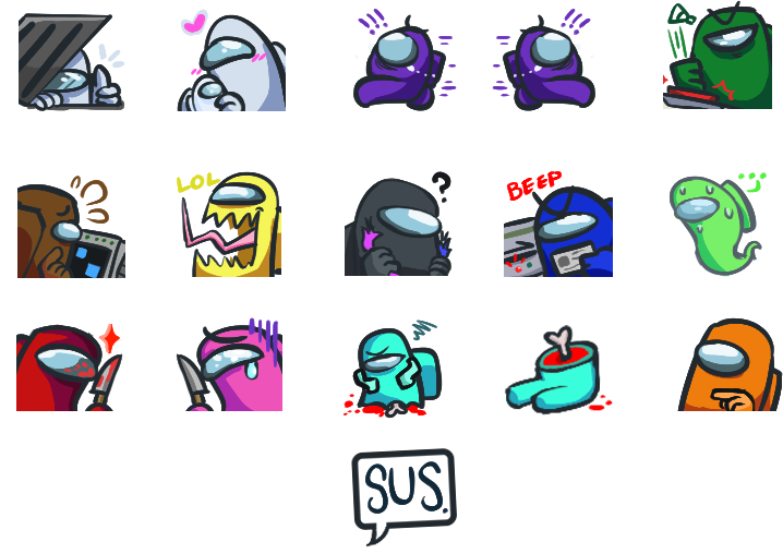 Drew some free emotes for you all : r/AmongUs