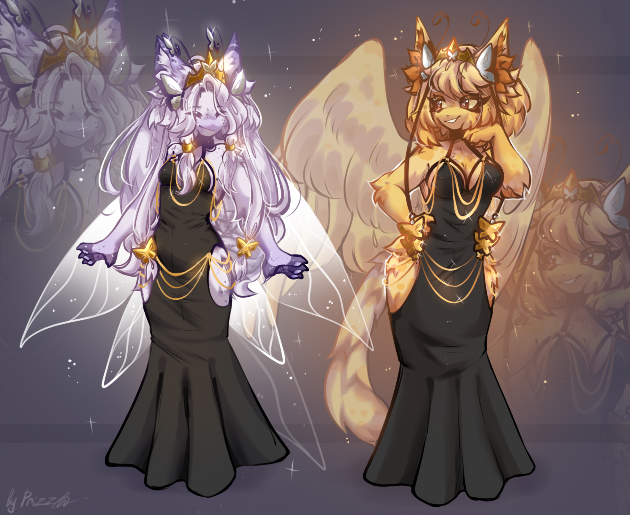 Two ladies in a dress ✨ by Prizz -- Fur Affinity [dot] net