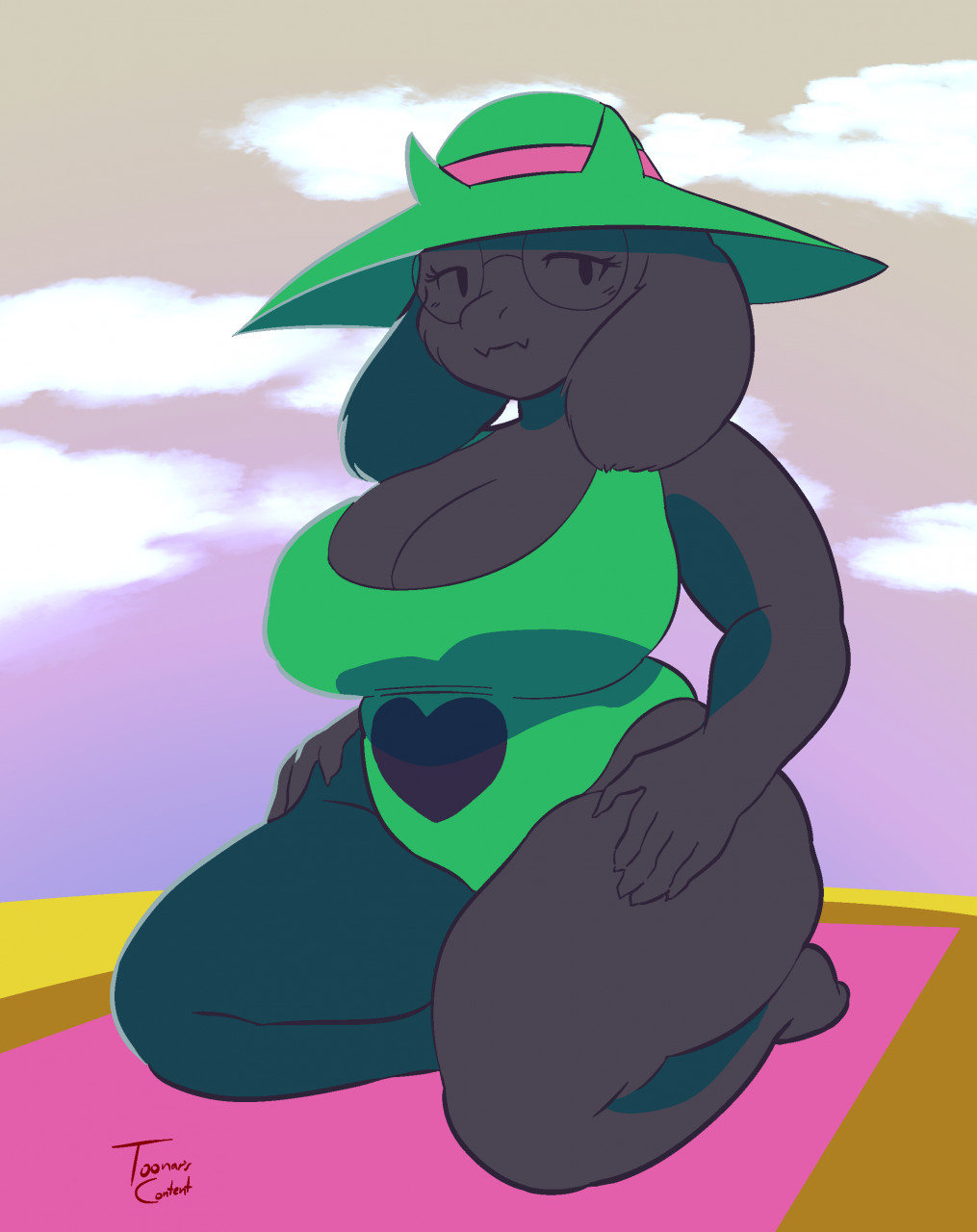 Fem-Ralsei at the beach by ProfessorXII -- Fur Affinity [dot] net