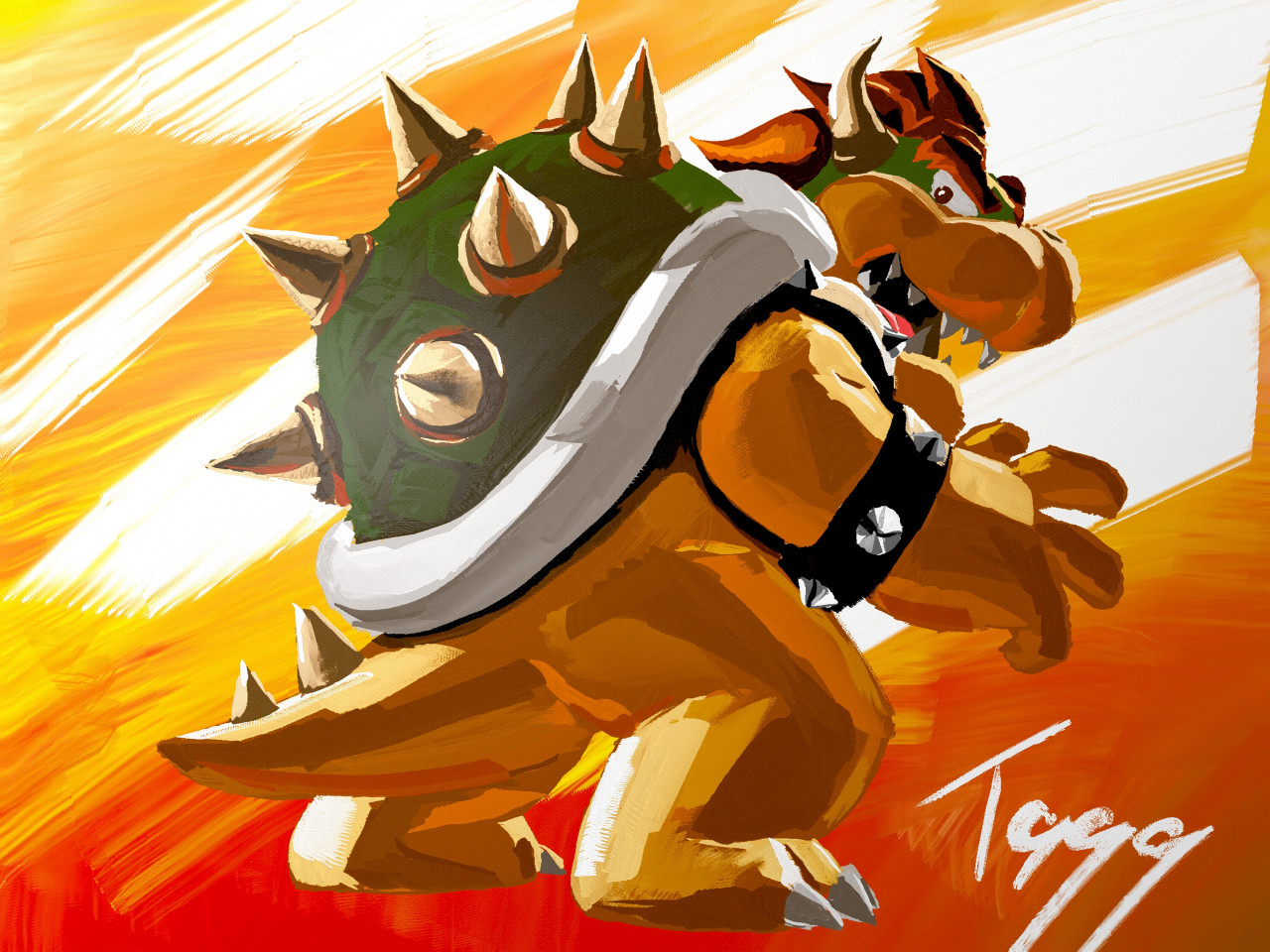 2022 Daily Painting Challenge Day 48 Bowser by ProSonicDagan