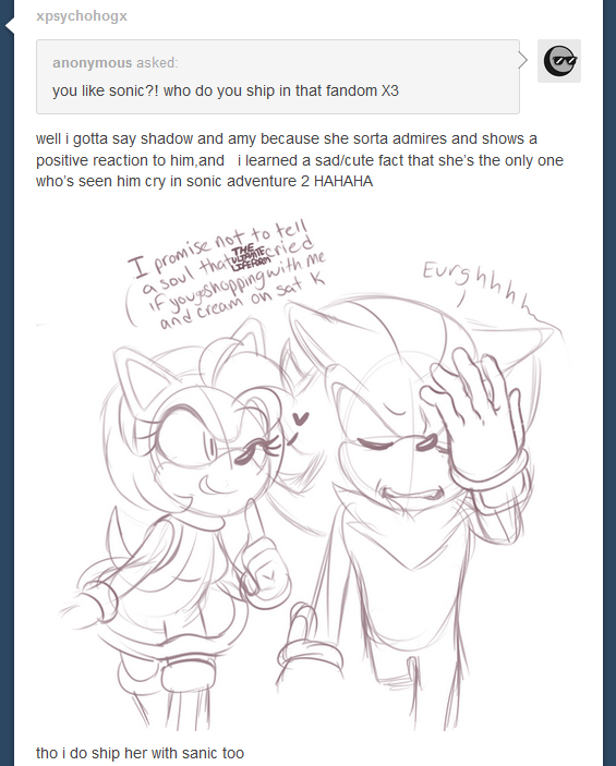 tumblr ask: who do you ship in sonic fandom? by psychohog -- Fur