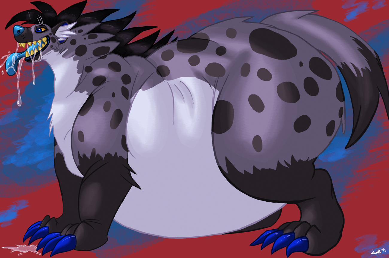 Fat furry Hyena