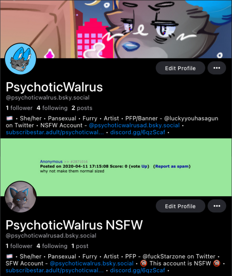 Bluesky Accounts by PsychoticWalrus -- Fur Affinity [dot] net