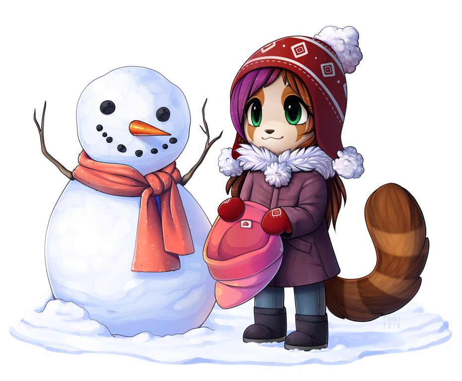 christmas snowman and decorations illustration with anime style Stock  Illustration | Adobe Stock