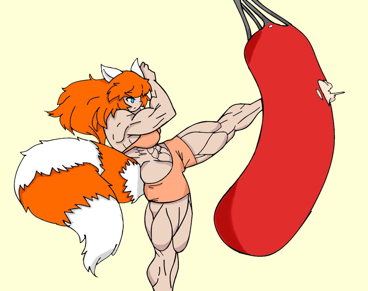 Furry muscle girl by Sheepapp (Colored by me) by pwm -- Fur Affinity [dot]  net