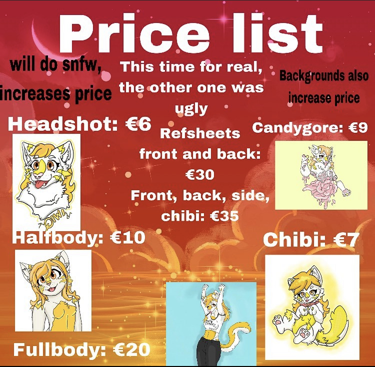 My price list! by QiwiTheCat -- Fur Affinity [dot] net
