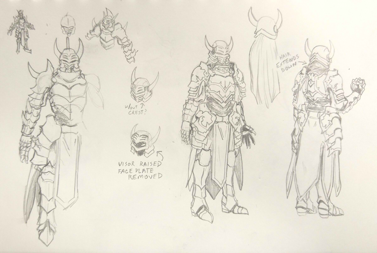 knight armor drawing