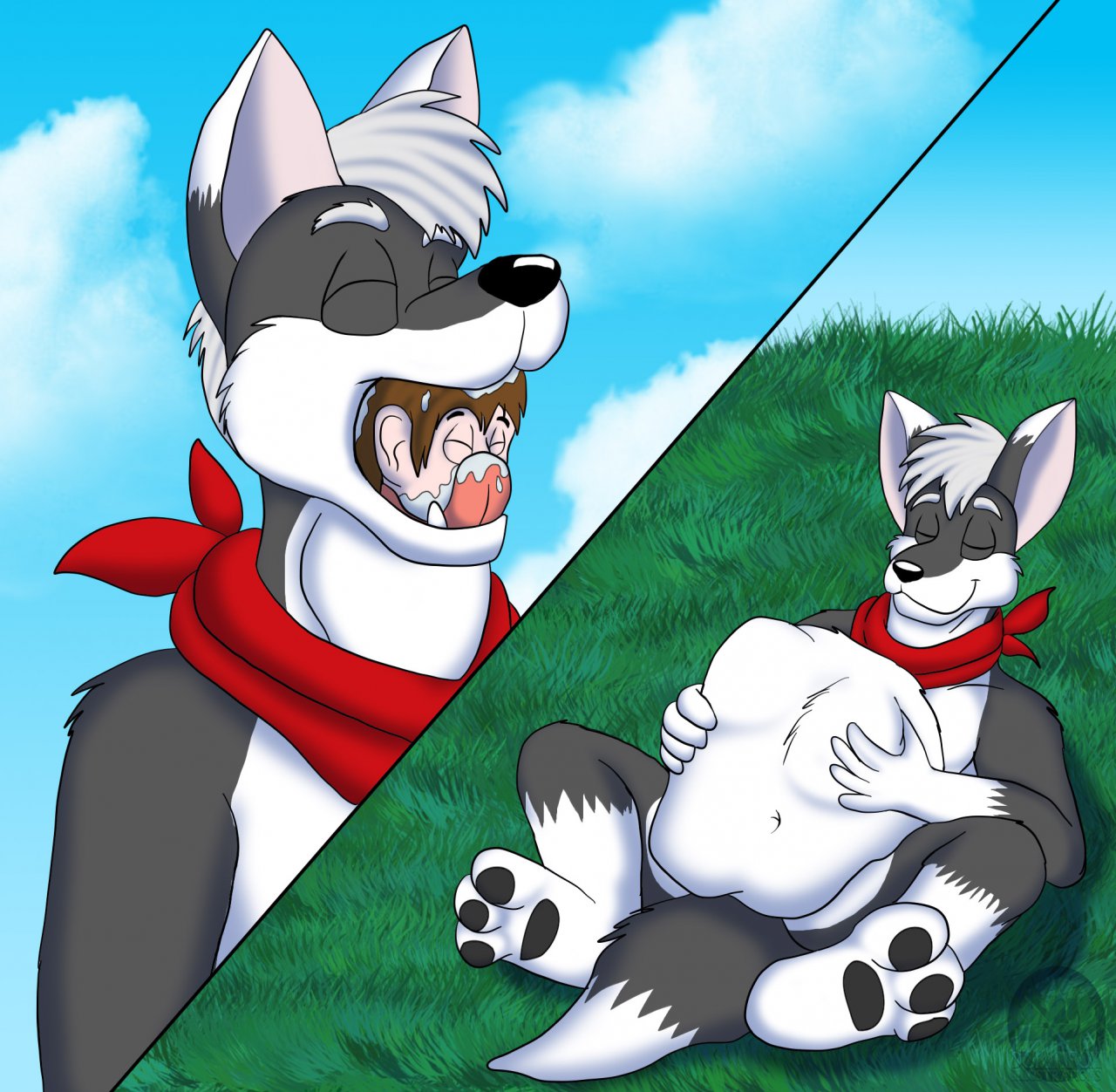 Commission from DomaFox. Jett eating me. by Raave -- Fur Aff