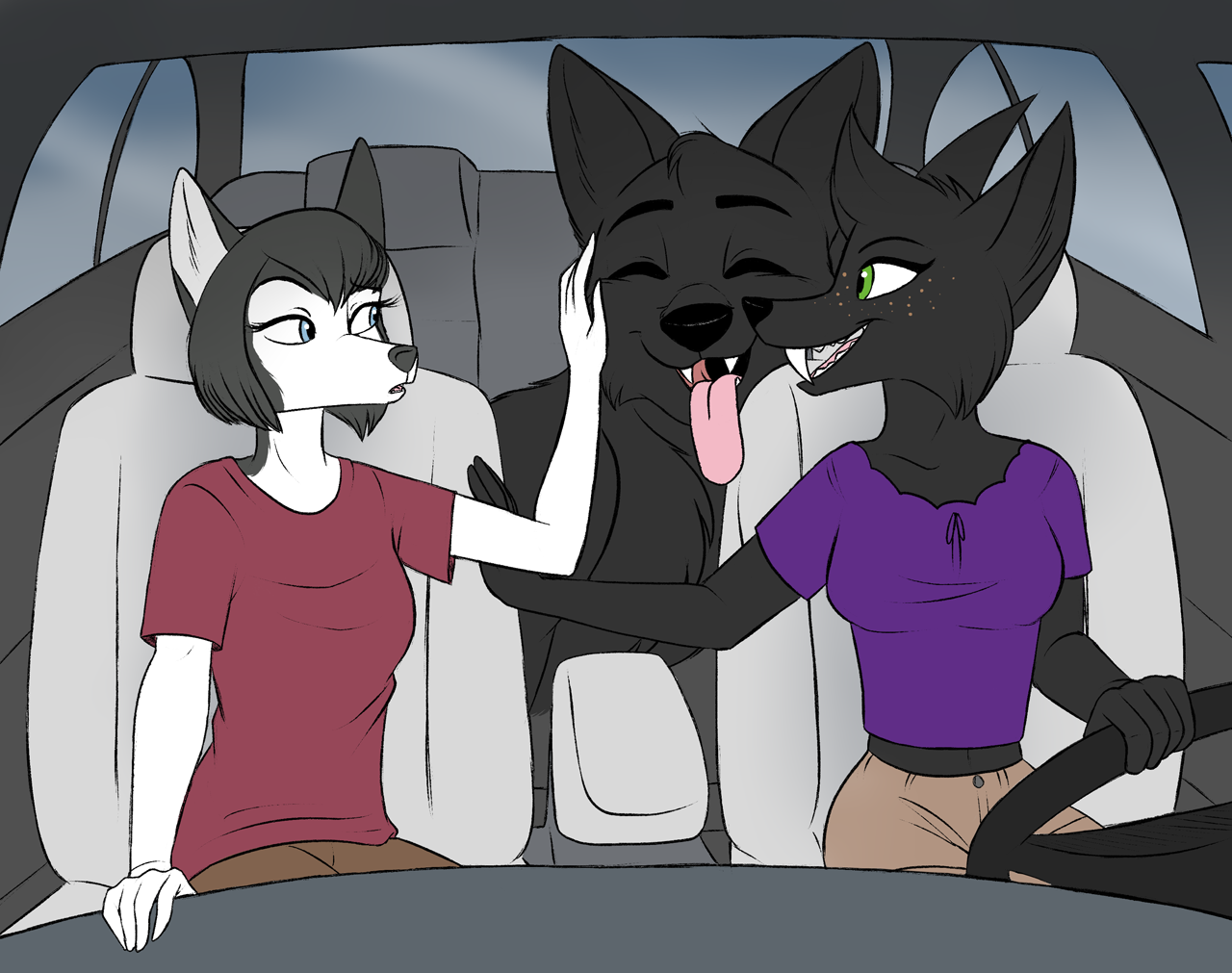 Kat and Dee: Two were already in the car by rabbitfangs -- Fur Affinity ...