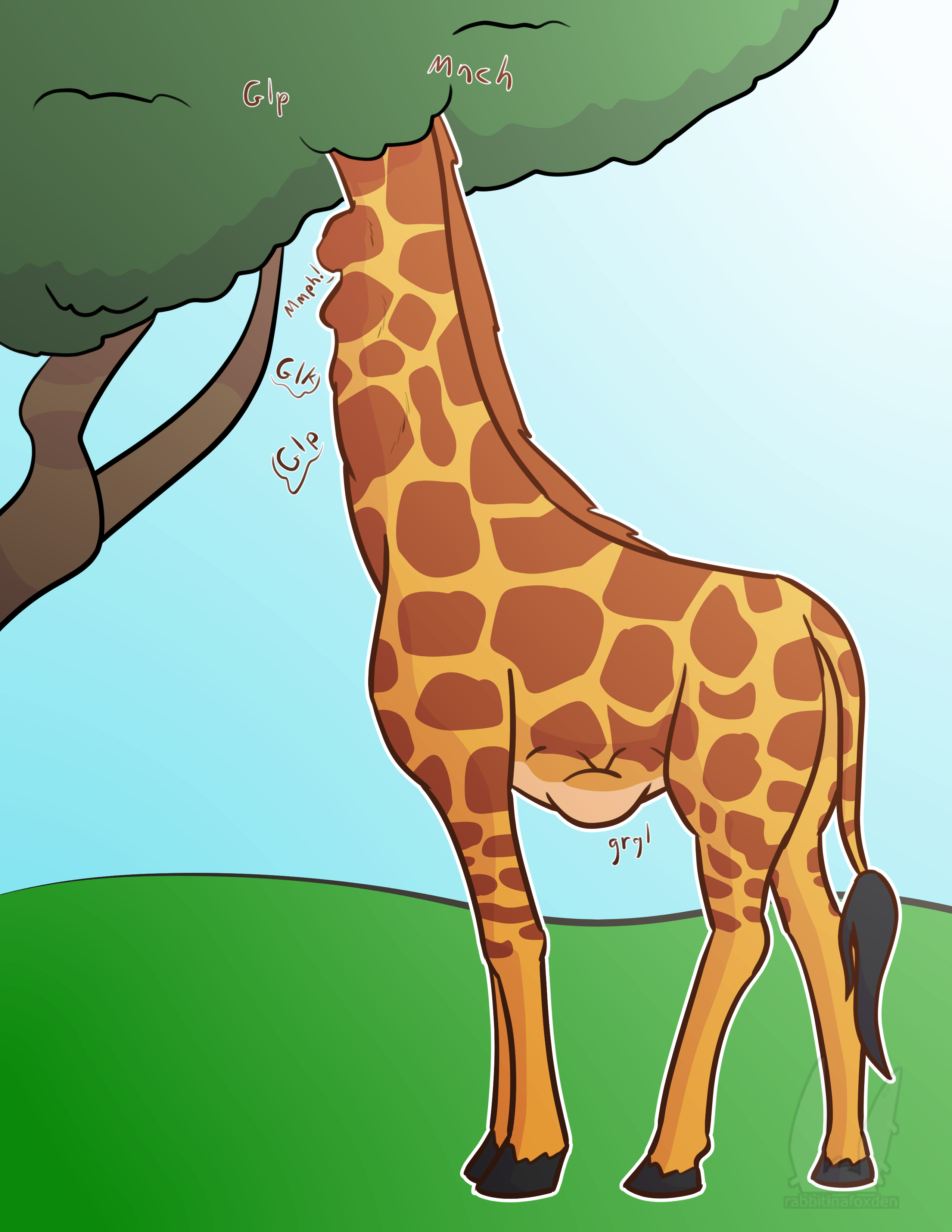 Size. giraffe. furry_vore. swallowing. colored. 