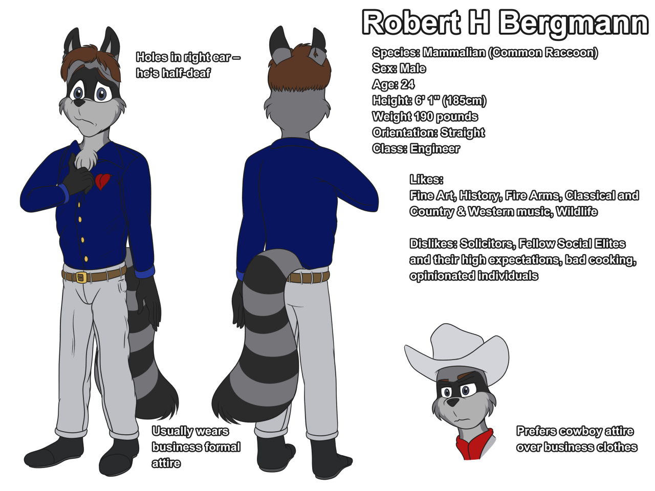 Model Sheet: Robert H Bergmann by RaccoonPioneer -- Fur Affinity [dot] net