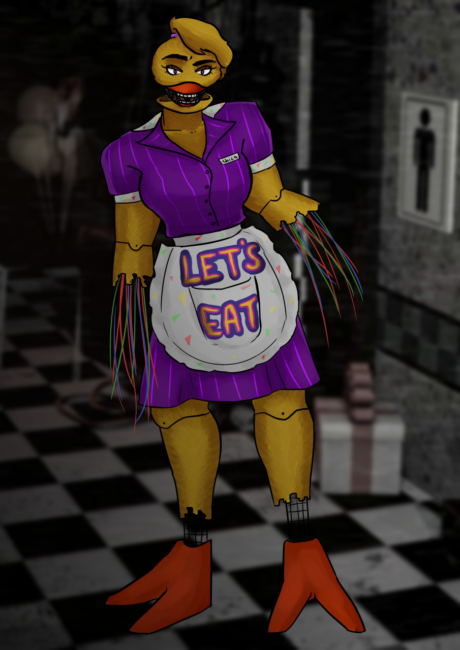 205046 - safe, artist:bootsdotexe, withered chica (fnaf