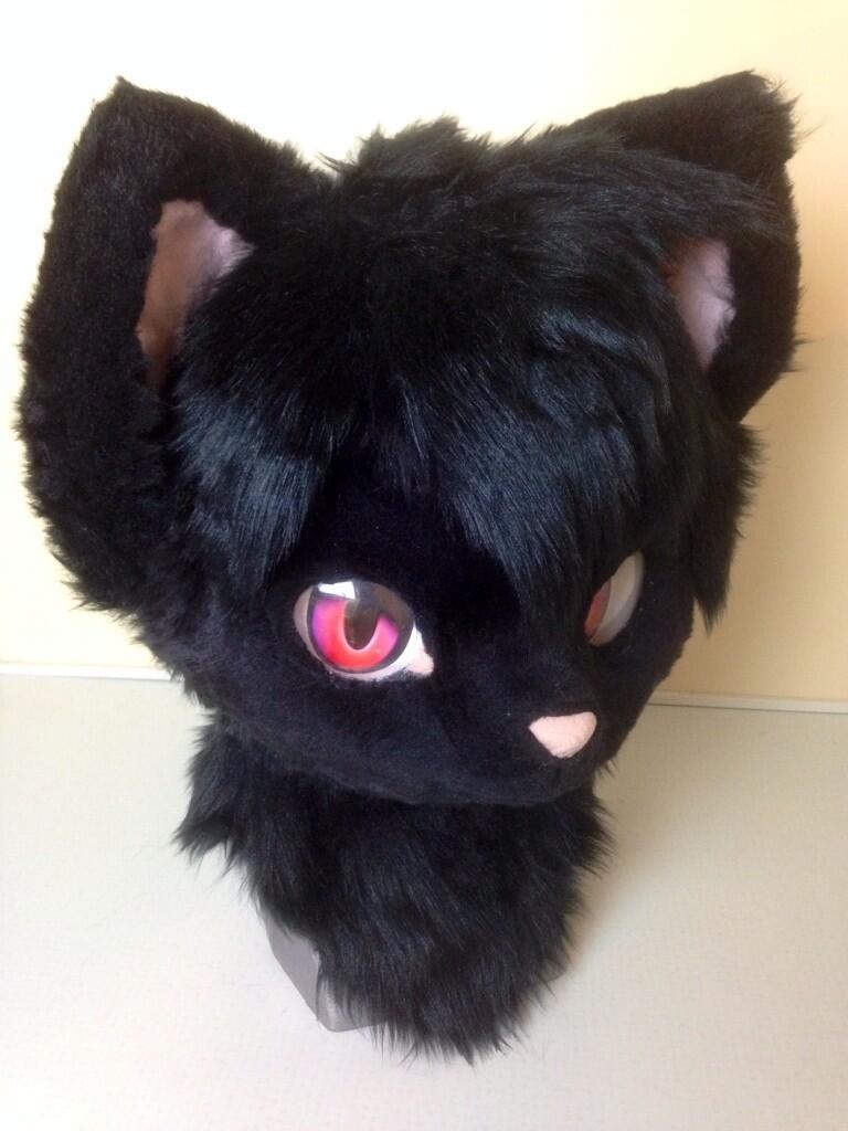 Outlet Lq black cat fursuit head