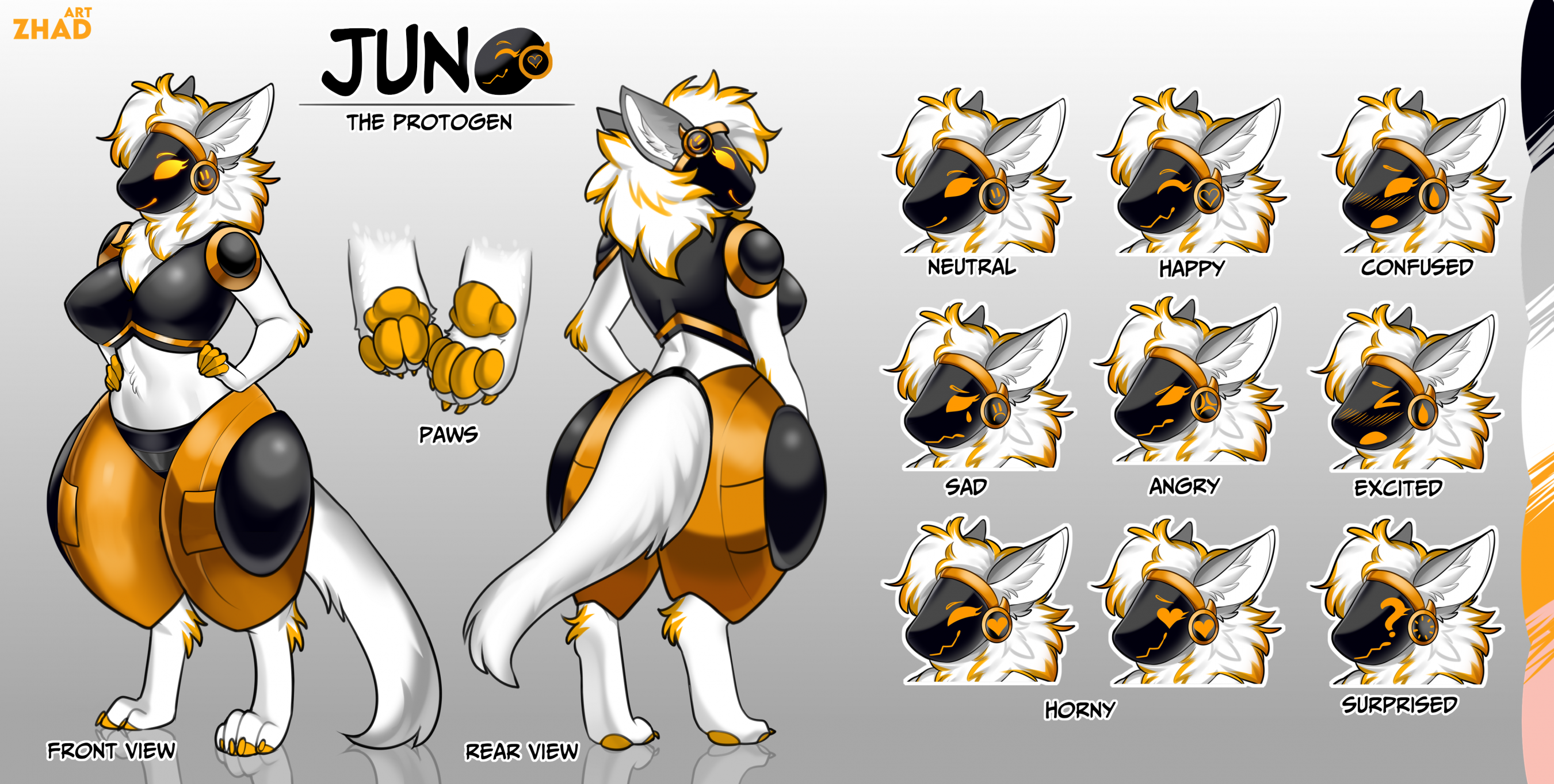 Juno the Protogen - SFW Ref Sheet by RaealTheProtogen -- Fur Affinity [dot]  net