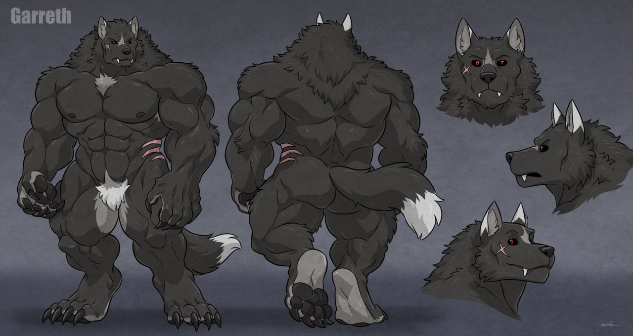 Size. werewolf. muscle. black. 