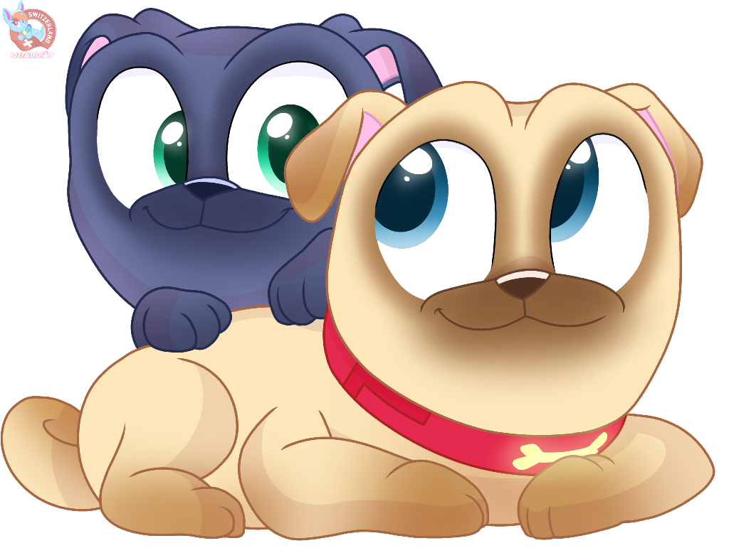 Brother Pugs Bingo and Rolly vector by RainbowEeveeYT -- Fur Affinity [dot]  net