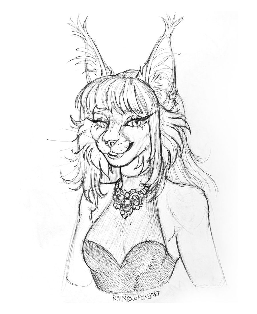 Veronica Traditional Sketch by RainbowFoxy -- Fur Affinity [dot] net