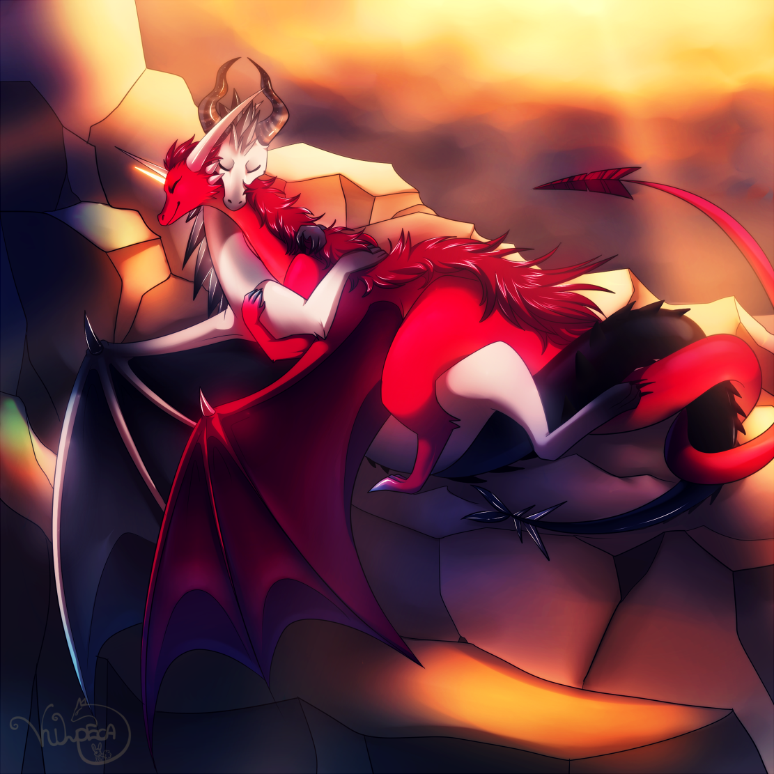 Redraw: dragon love — Weasyl