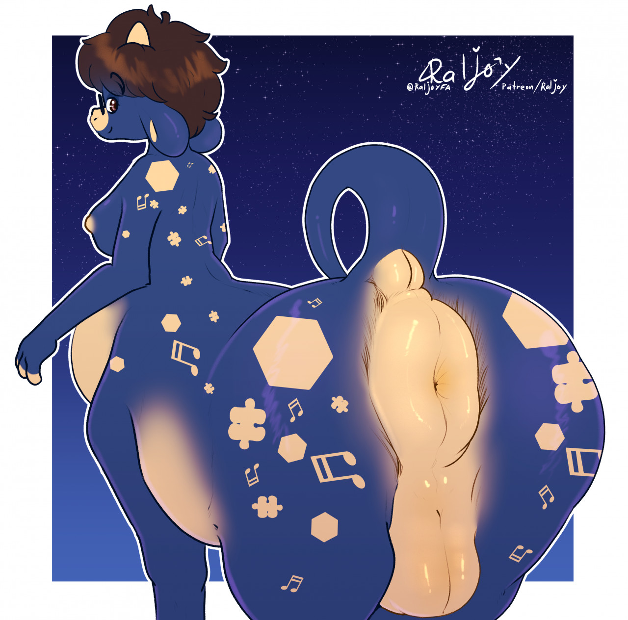 Rule 34 Anthro Anus Ass Back Back View Balls Belly Big Anus Big Belly Big Butt Blue Body Blue