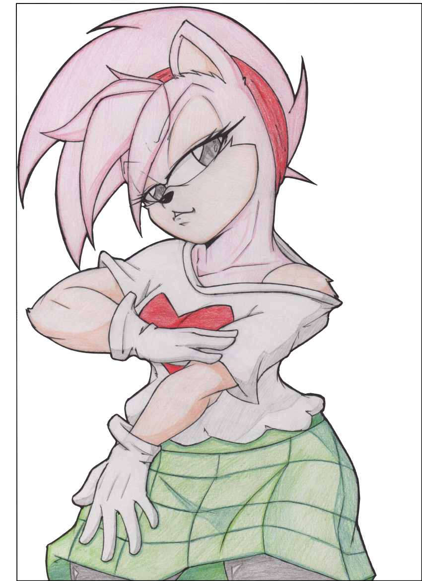 Fleetway Amy Rose (old draw) by RandomGloves -- Fur Affinity [dot] net