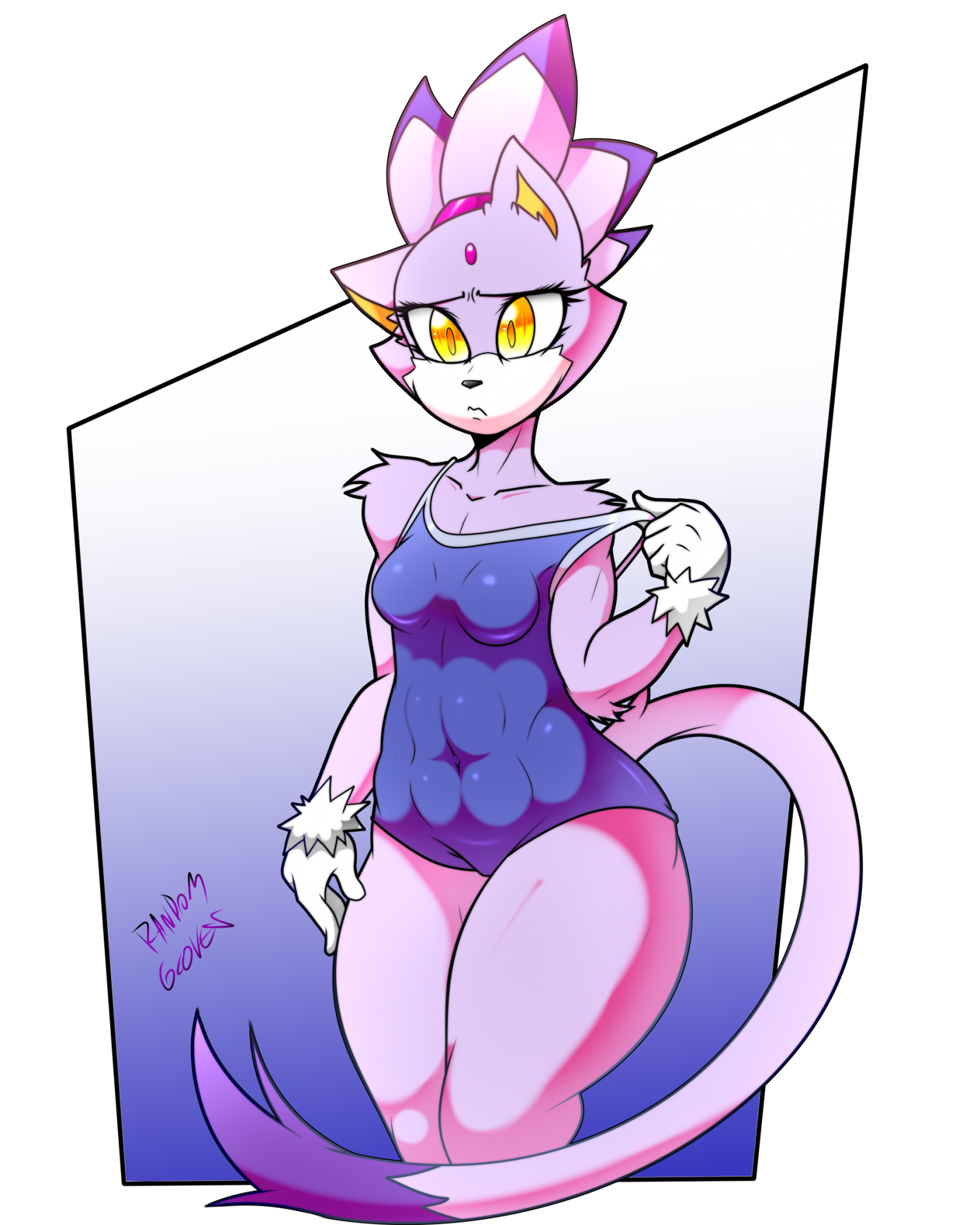 Blaze the Cat Swimsuit by RandomGloves Fur Affinity dot net