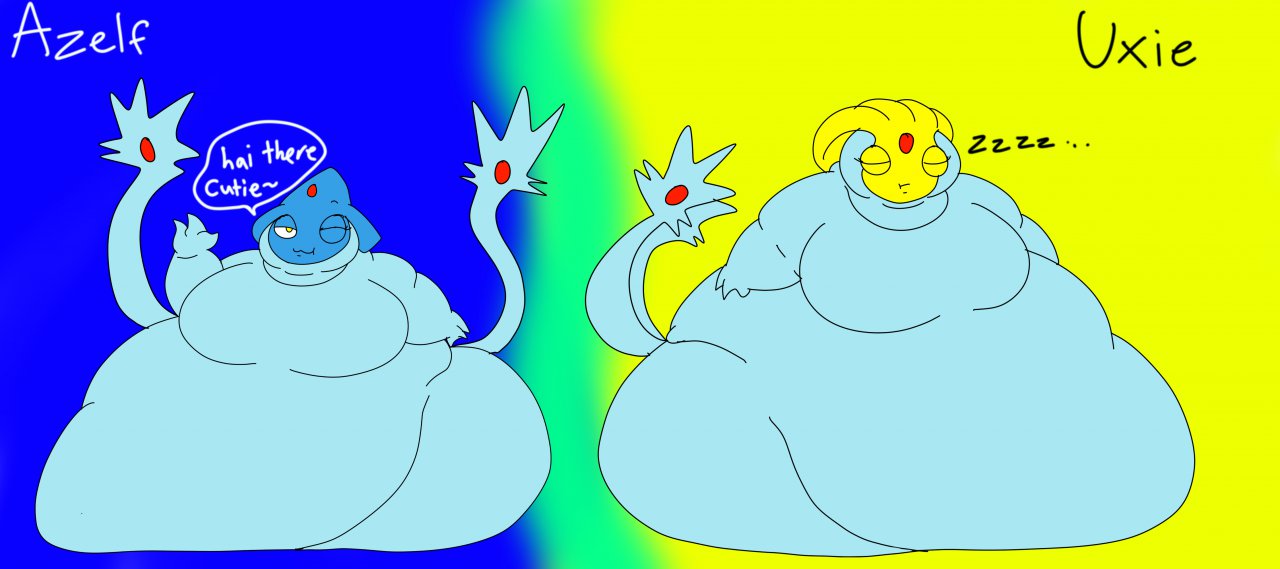 Obese Azelf And Uxie By Randommanelnorse Fur Affinity Dot Net