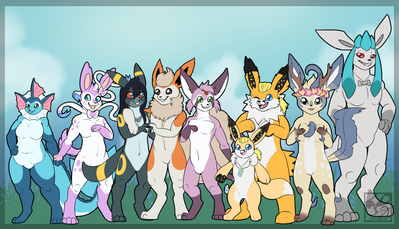 The Eeveelution squad (By Mieno) by Ranfox -- Fur Affinity [dot] net